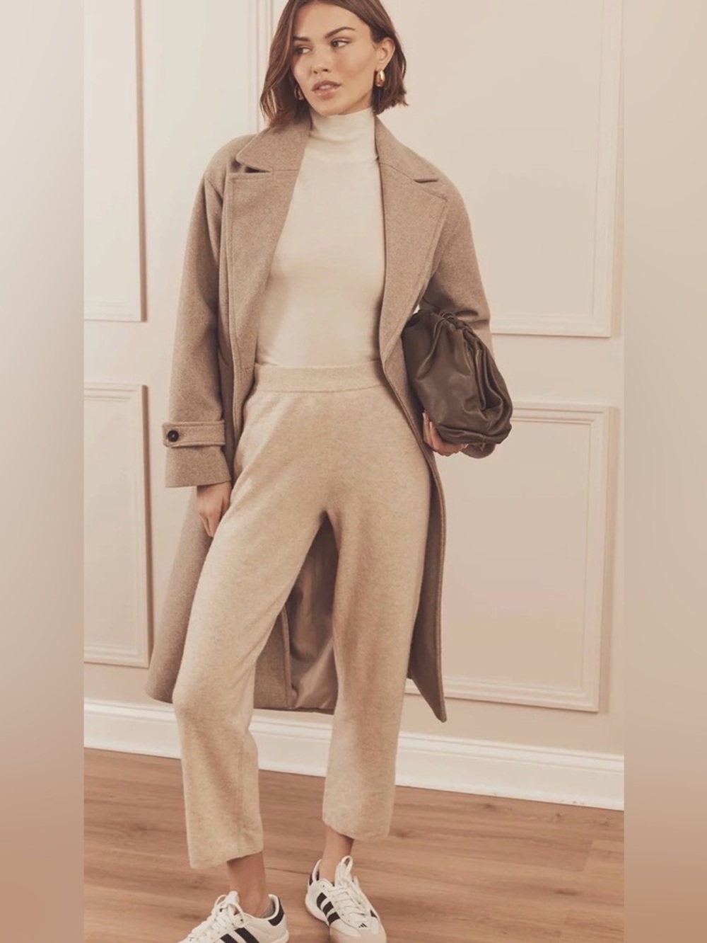 NAADAM Limited Edition Beige Wide-Leg Cropped 100% cashmere Knit Pants XXS